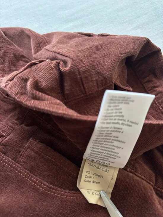 Paige Cindy High Rise Straight Corduroy Jeans Rosewood Size 31 - Picture 10 of 14